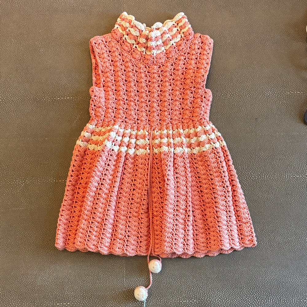 Misha And Puff Pink and Cream Kids Casual Dress